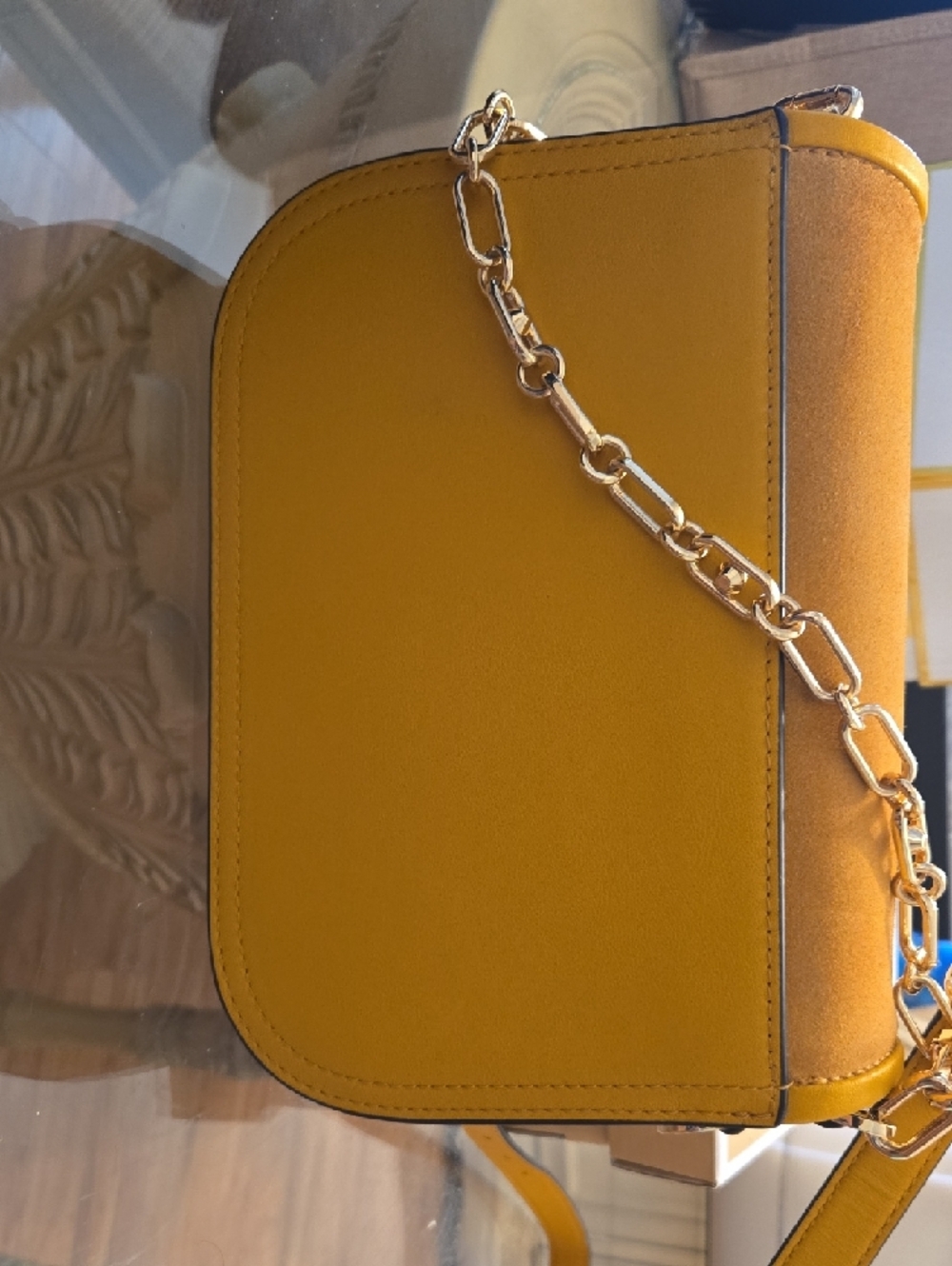 Michael Kors Yellow Suede-Accent Crossbody Bag - Picture 4 of 11